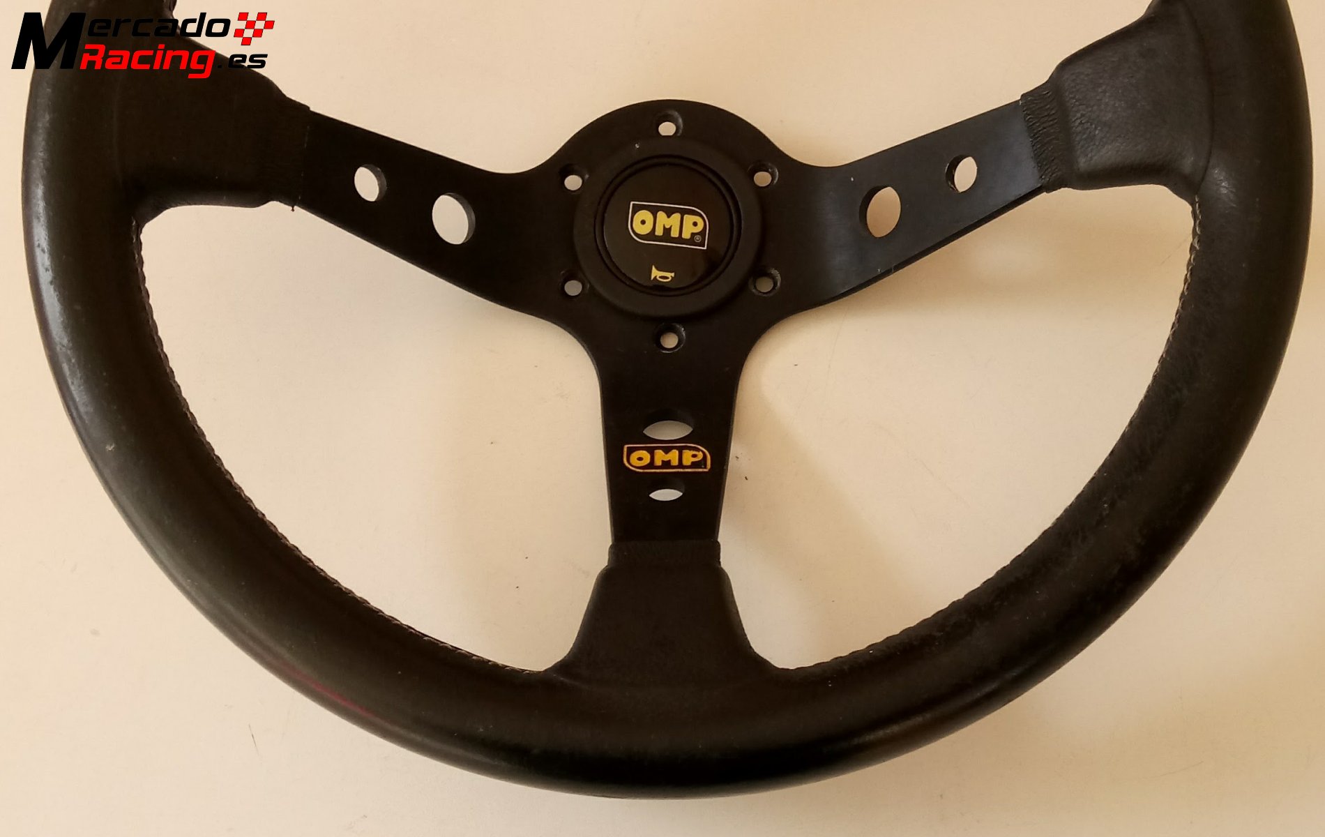 Volante OMP OMPOD/1954/N - Sportivo In Pelle Con 3 Raggi, Diametro 350mm - Foto 7